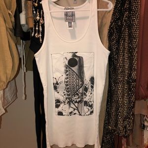 MANGO Tank Top With Art Print